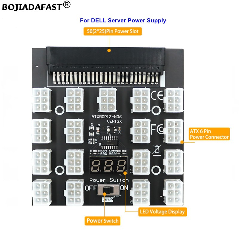 17 * PCI-E 6Pin Connector Serv - đánh giá và giá 2400W Server Psu Breakout Board